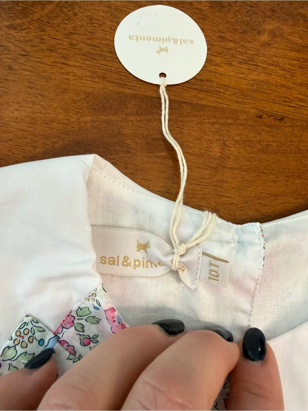 Sal & Pimenta Maryland Sprinkles Dress Blue Floral Peter Pan Collar Sz 10 NWT